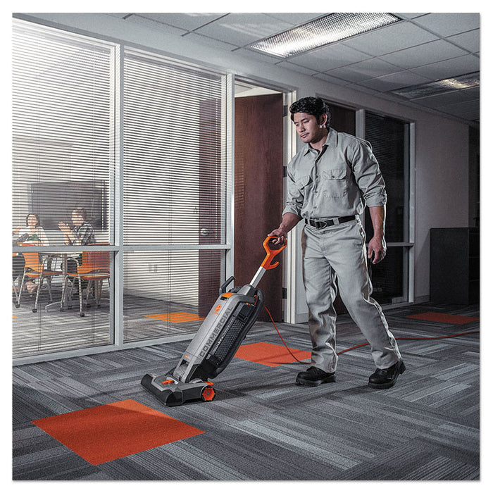 HushTone Vacuum Cleaner with Intellibelt, 15" Cleaning Path, Gray/Orange