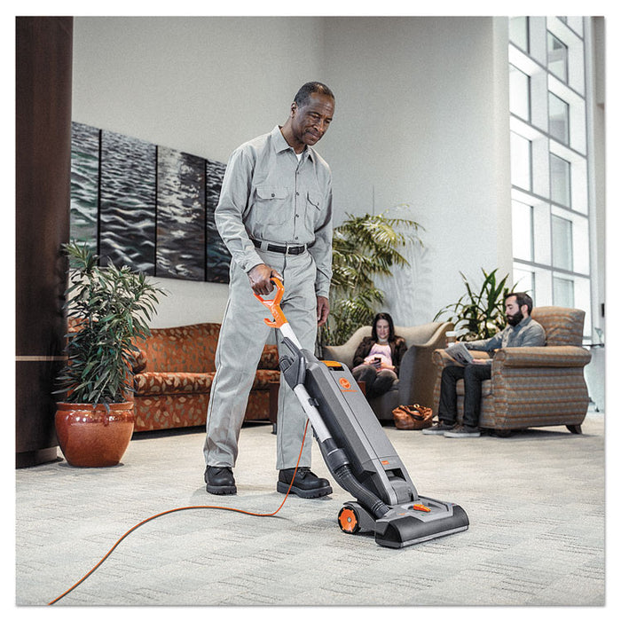 HushTone Vacuum Cleaner with Intellibelt, 15" Cleaning Path, Gray/Orange