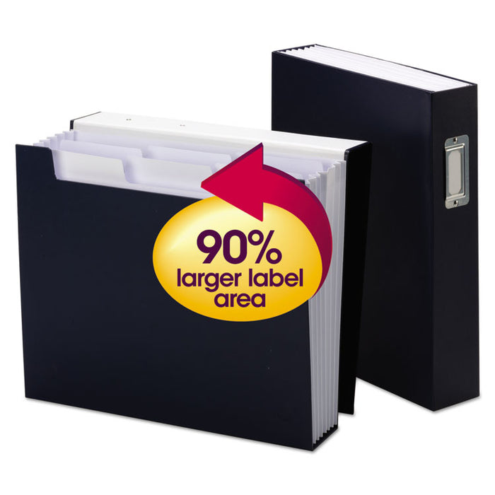 Book Shelf Organizer w/ SuperTab, 2.5" Expansion, 6 Sections, 1/3-Cut Tab, Letter Size, Monaco Blue/White