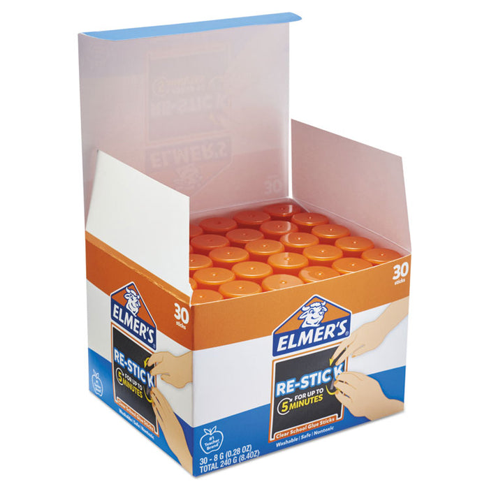 Clear School Glue Stick, 0.28 oz, Dries Clear, 30/Pack