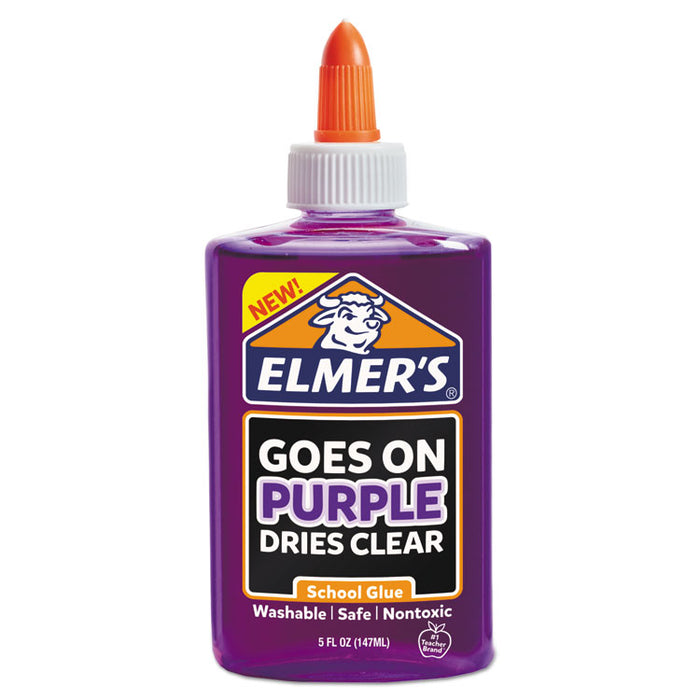 School Glue Disappearing Purple, 5 oz, Dries Clear, 6/Pack