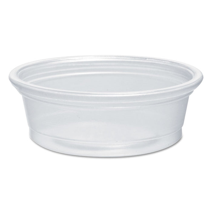 Plastic Soufflé Portion Cups, 1/2 oz., Translucent, 2500/Carton
