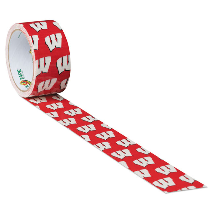 College DuckTape, University of Wisconsin Badgers, 3" Core, 1.88" x 10 yds, Cardinal/White