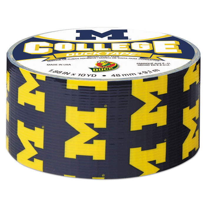 College DuckTape, University of Michigan Wolverines, 3" Core, 1.88" x 10 yds, Blue/Maize