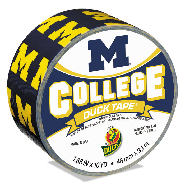 College DuckTape, University of Michigan Wolverines, 3" Core, 1.88" x 10 yds, Blue/Maize