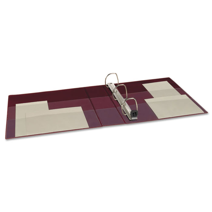 Heavy-Duty Non-View Binder with DuraHinge and One Touch EZD Rings, 3 Rings, 2" Capacity, 11 x 8.5, Maroon