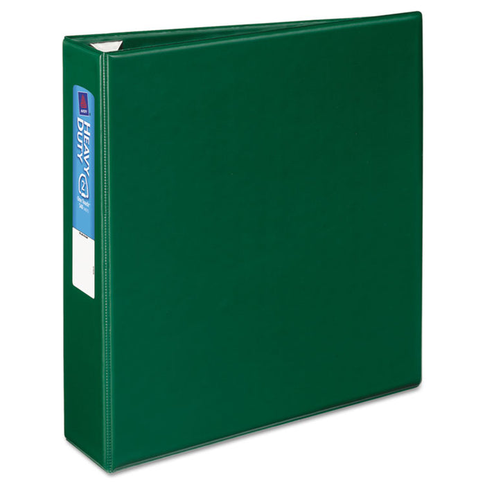 Heavy-Duty Non-View Binder with DuraHinge and One Touch EZD Rings, 3 Rings, 2" Capacity, 11 x 8.5, Green