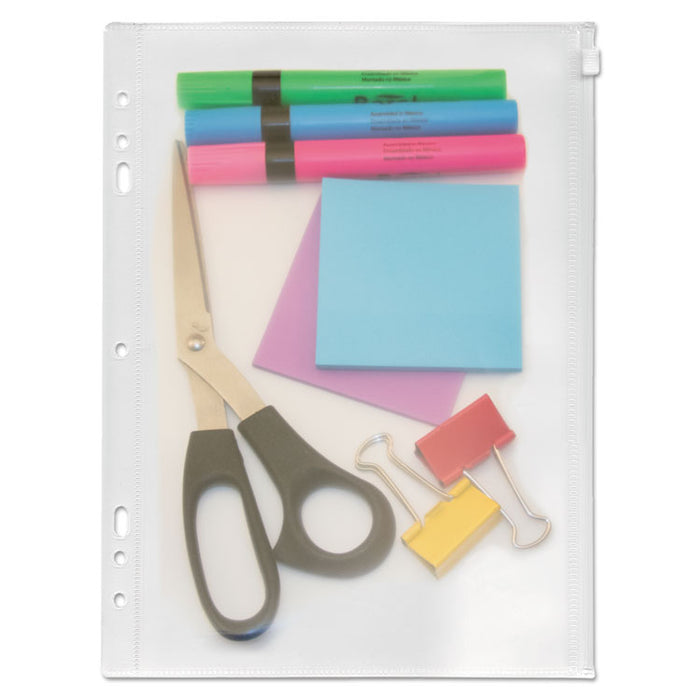 Zip-All Ring Binder Pocket, 8 1/2 x 11, Clear