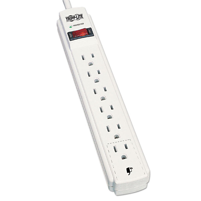 Protect It! Surge Protector, 6 Outlets, 4 ft Cord, 790 Joules, Light Gray