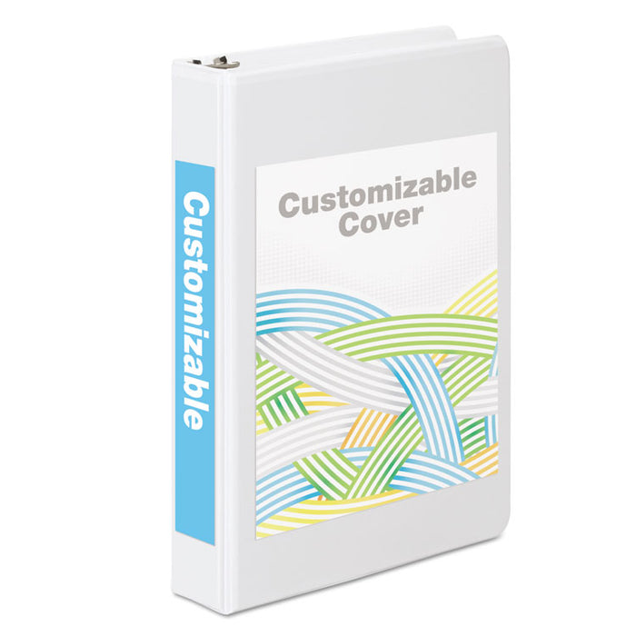 A4 International Round Ring View Binder, 4 Rings, 1" Capacity, 11.63 x 8.13, White