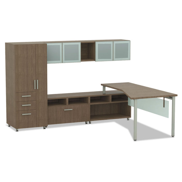 e5 Series Single L-Workstation, 72w x 85d x 29.5h, Cocoa
