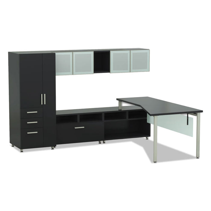 e5 Series Single L-Workstation, 72w x 85d x 29.5h, Raven