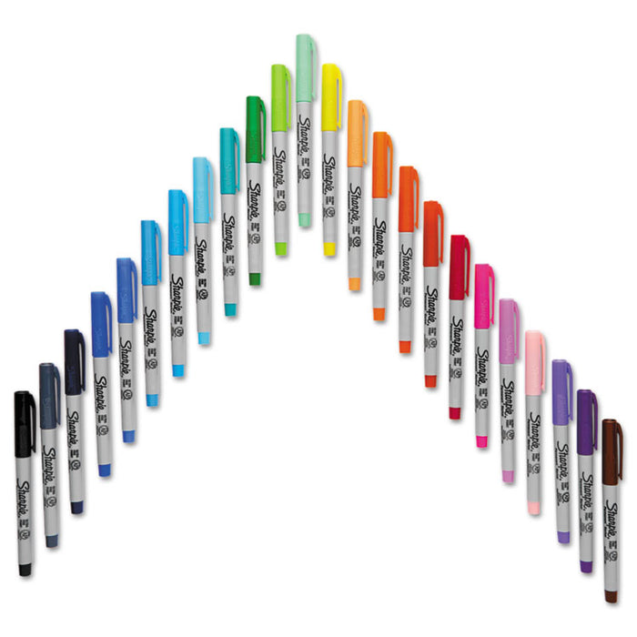 Ultra Fine Electro Pop Marker, Extra-Fine Needle Tip, Assorted Colors, 24/Set