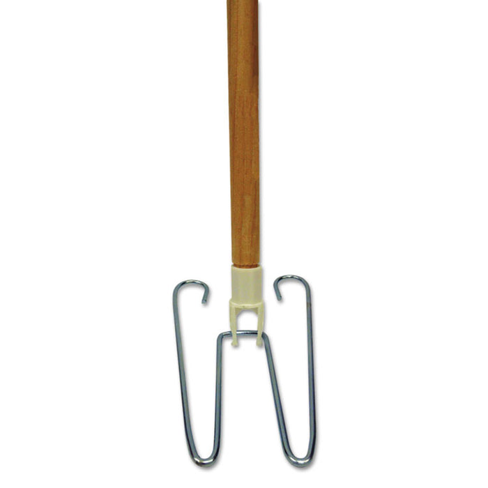 Wedge Dust Mop Head Frame/Natural Wood Handle, 15/16" Dia. x 48" Long