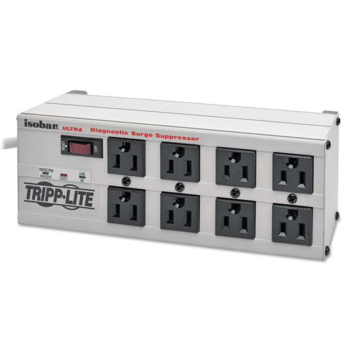 Isobar Surge Protector, 8 Outlets, 25 ft Cord, 3840 Joules, Metal Housing