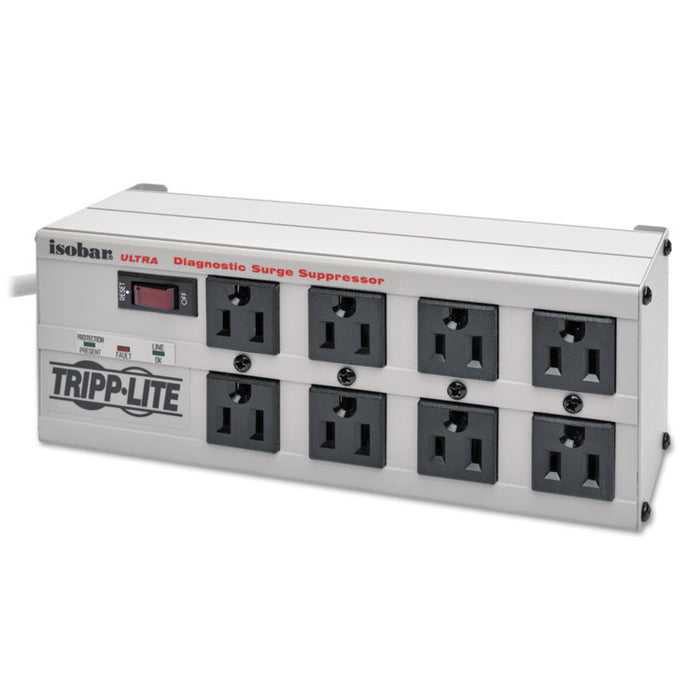 Isobar Surge Protector, 8 Outlets, 12 ft Cord, 3840 Joules, Metal Housing