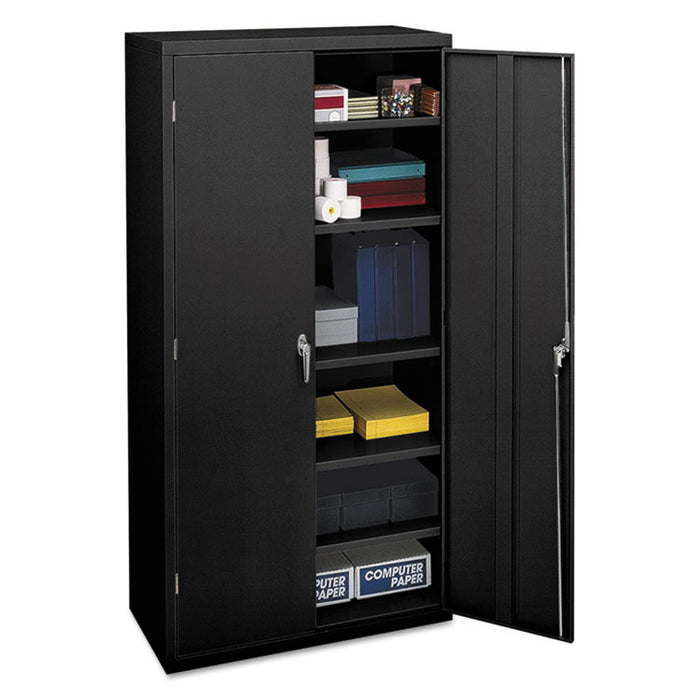 Assembled Storage Cabinet, 36w x 18 1/8d x 71 3/4h, Black