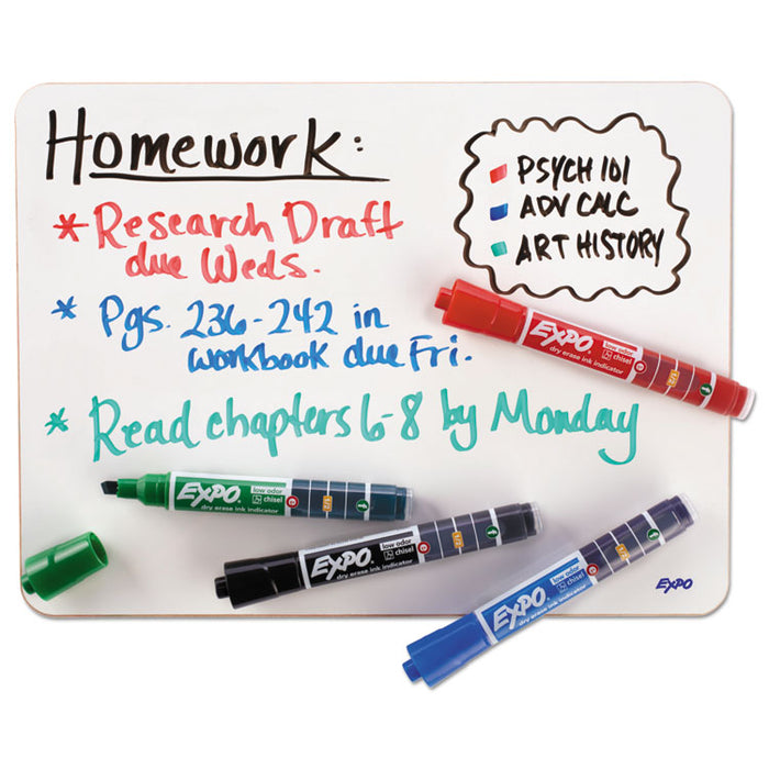 Ink Indicator Dry Erase Marker, Broad Chisel Tip, Red, Dozen