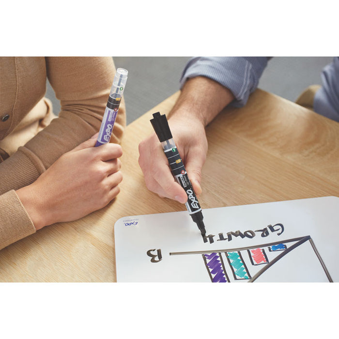 Ink Indicator Dry Erase Marker, Broad Chisel Tip, Red, Dozen