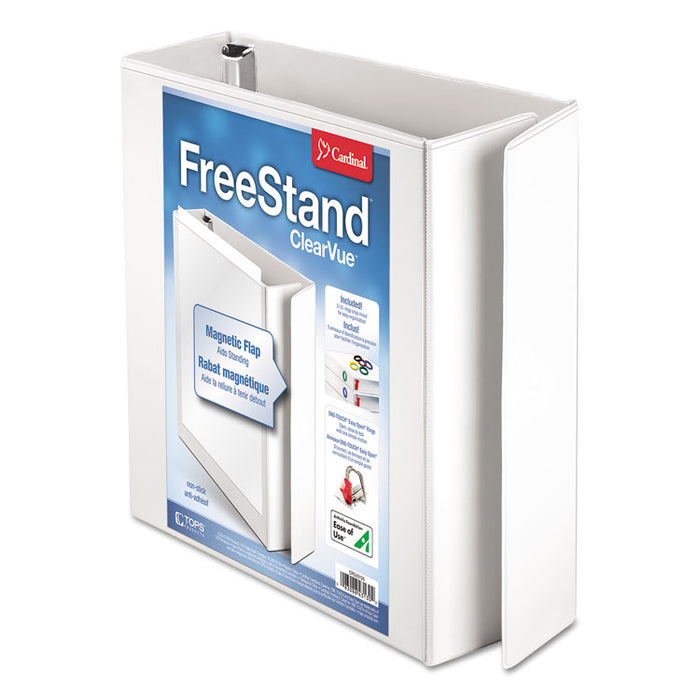 FreeStand Easy Open Locking Slant-D Ring Binder, 3 Rings, 3" Capacity, 11 x 8.5, White