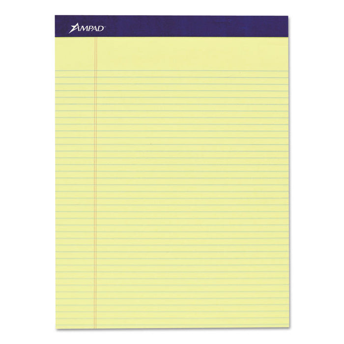 Legal Ruled Pads, Narrow Rule, 50 Canary-Yellow 8.5 x 11.75 Sheets, 4/Pack