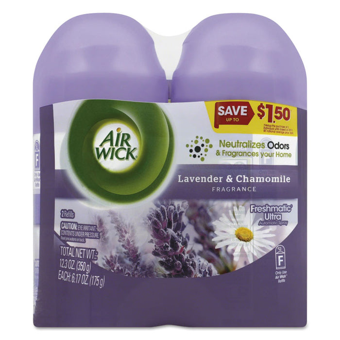 Freshmatic Ultra Spray Refill, Lavender/Chamomile, Aerosol, 5.89oz, 2/Pack, 3 Packs/Carton
