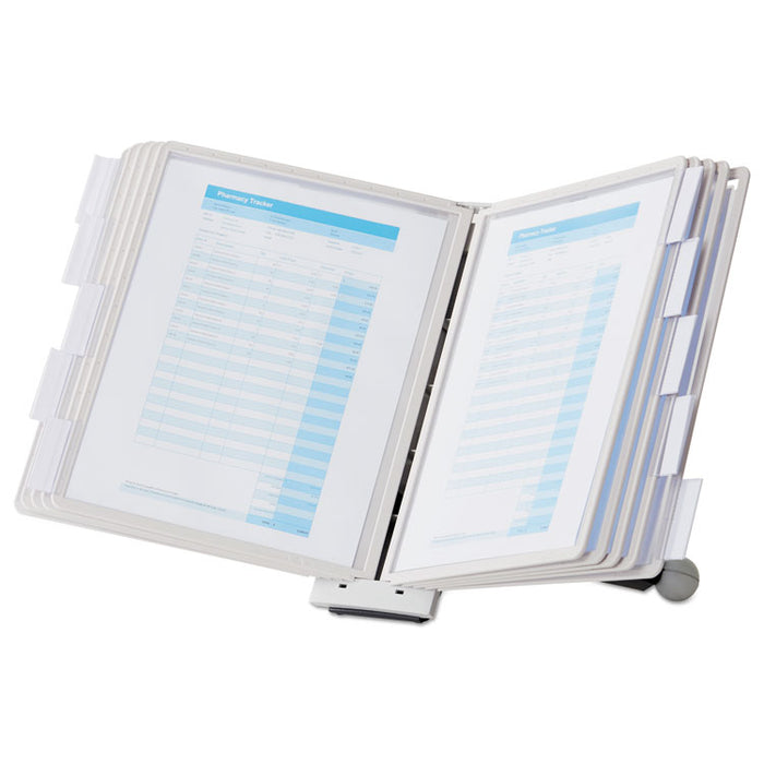 SHERPA Desk Reference System, 10 Panels, 10 x 5 7/8 x 13 1/2, Gray Borders