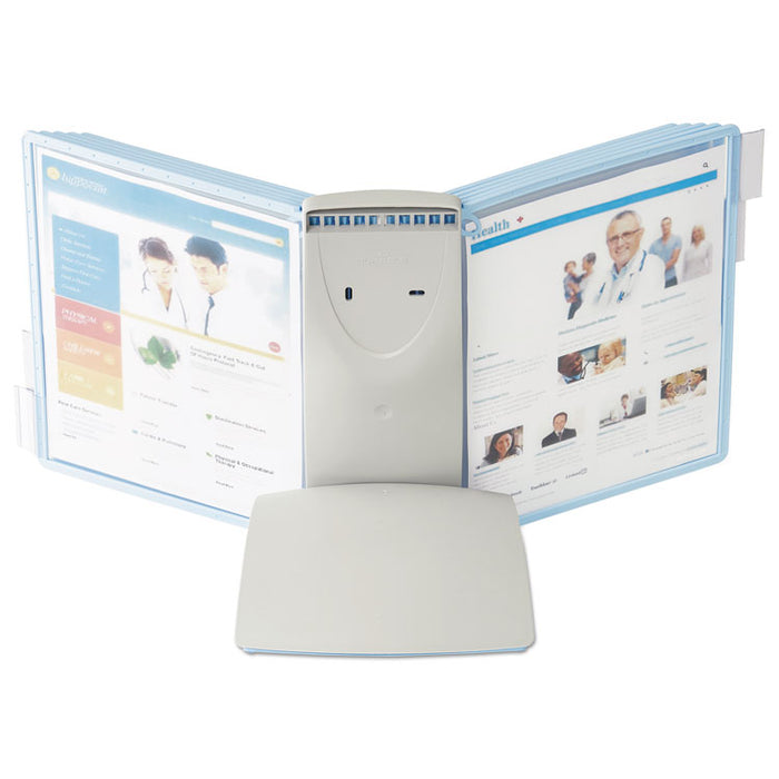 SHERPA Style Desk-Mount Reference System, 20 Sheet Capacity, Blue/Gray