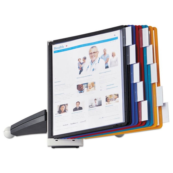 SHERPA Desk Reference System, 10 Panels, 10 x 5 5/8 x 13 7/8, Assorted Borders