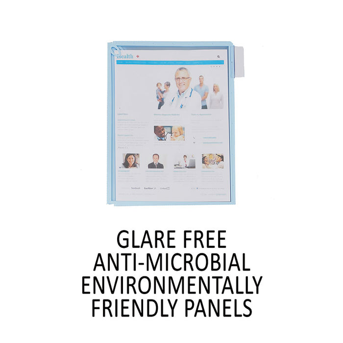 SHERPA Style Desk-Mount Reference System, 20 Sheet Capacity, Blue/Gray