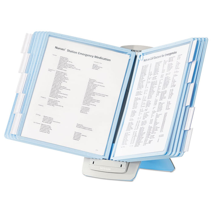 SHERPA Style Desk-Mount Reference System, 20 Sheet Capacity, Blue/Gray
