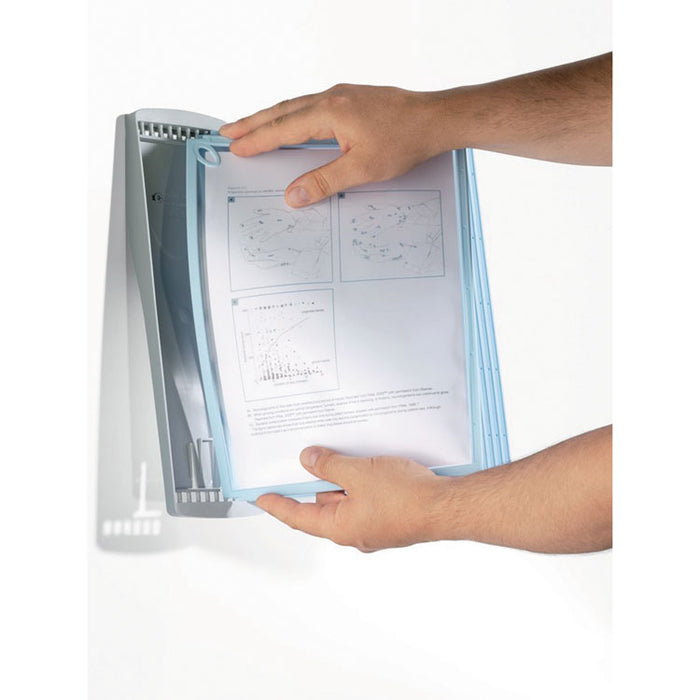 SHERPA Style Wall-Mount Reference System, 20 Sheet Capacity, Blue/Gray