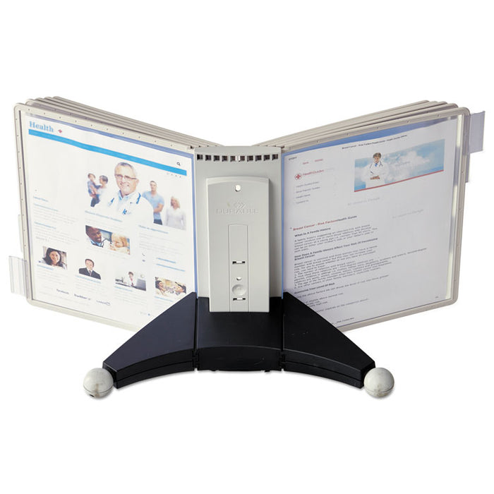 SHERPA Desk Reference System, 10 Panels, 10 x 5 7/8 x 13 1/2, Gray Borders