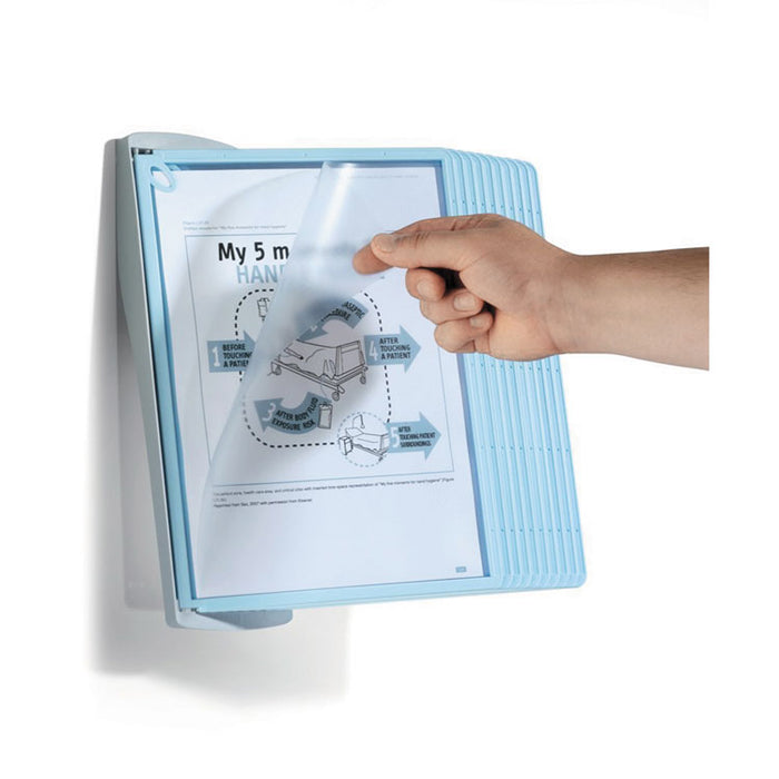 SHERPA Style Wall-Mount Reference System, 20 Sheet Capacity, Blue/Gray