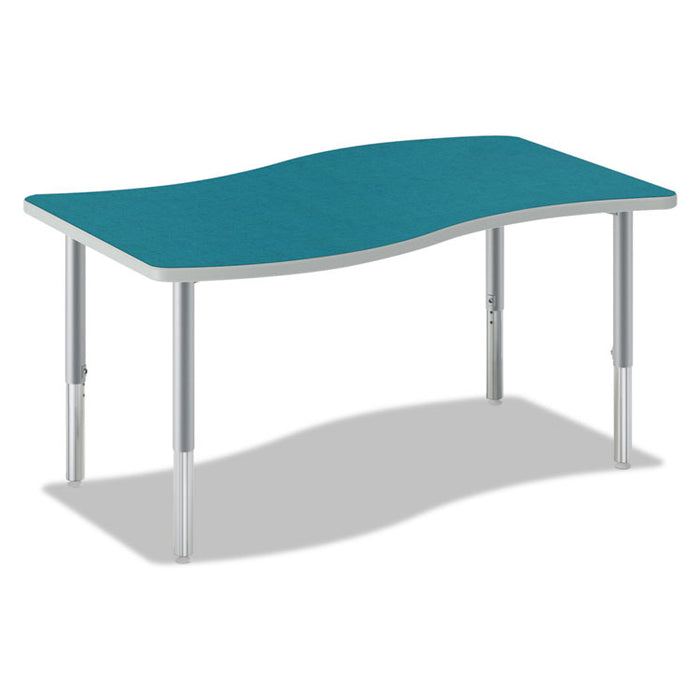 Build Ribbon Shape Table Top, 54w x 30d, Blue Agave