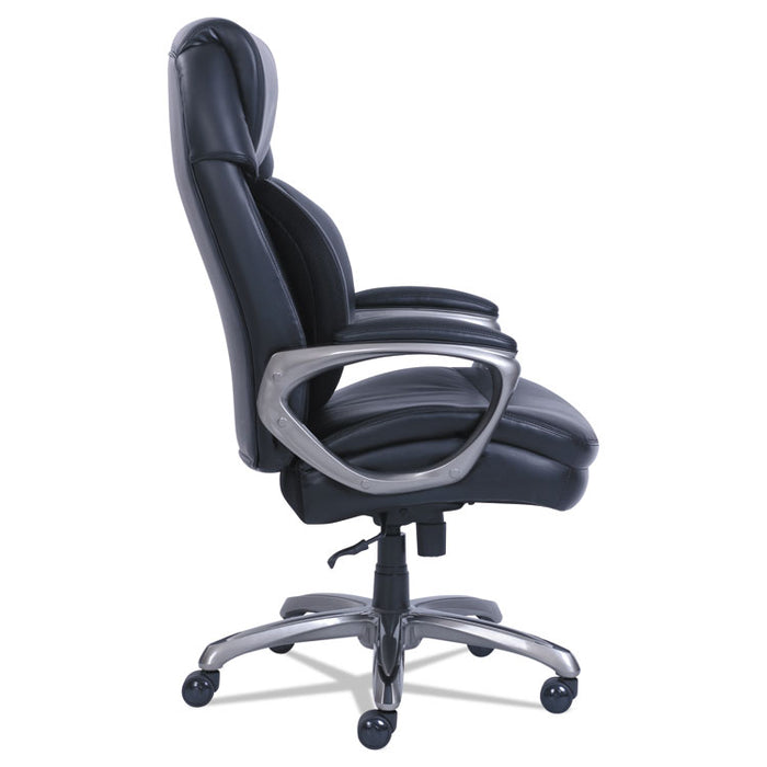 Cosset Big and Tall Executive Chair, Supports up to 400 lbs., Black Seat/Black Back, Slate Base