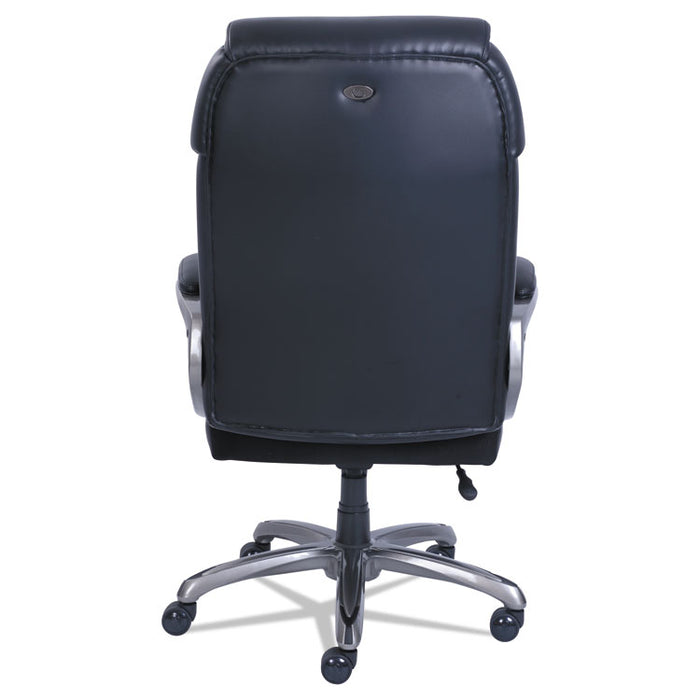 Cosset Big and Tall Executive Chair, Supports up to 400 lbs., Black Seat/Black Back, Slate Base