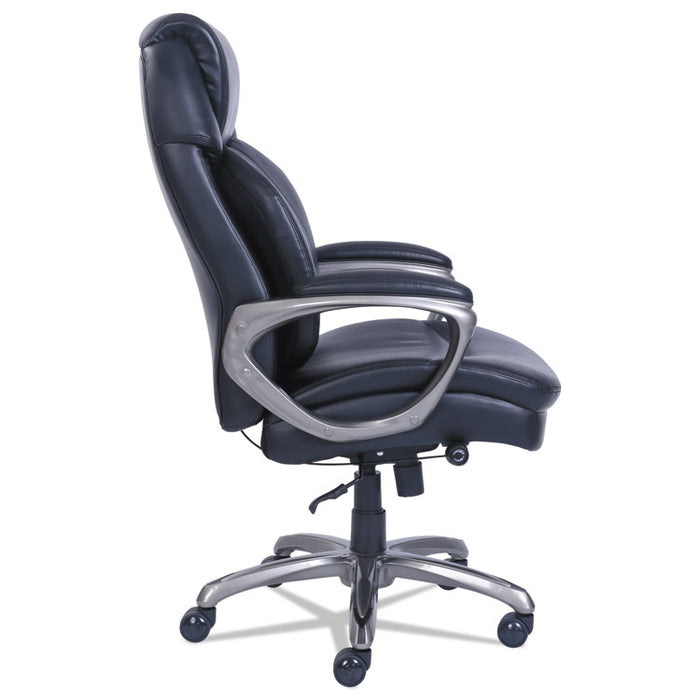 Cosset High-Back Executive Chair, Supports Up to 275 lb, 18.75" to 21.75" Seat Height, Black Seat/Back, Slate Base