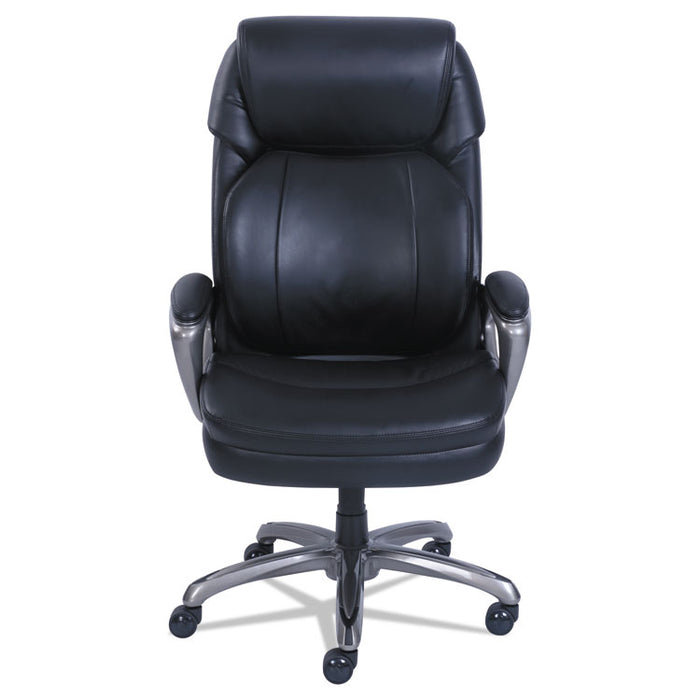 Cosset Big and Tall Executive Chair, Supports up to 400 lbs., Black Seat/Black Back, Slate Base