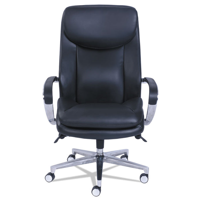 Commercial 2000 Big/Tall Executive Chair, Lumbar, Supports 400 lb, 20.25" to 23.25" Seat Height, Black Seat/Back, Silver Base