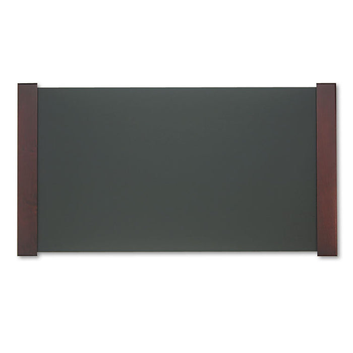 Desk Pad with Wood End Panels, 38 x 21, Mahogany Finish