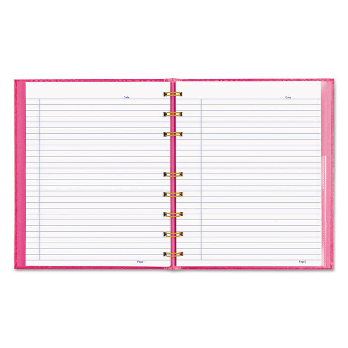 NotePro Notebook, 1 Subject, Narrow Rule, Bright Pink Cover, 9.25 x 7.25, 75 Sheets
