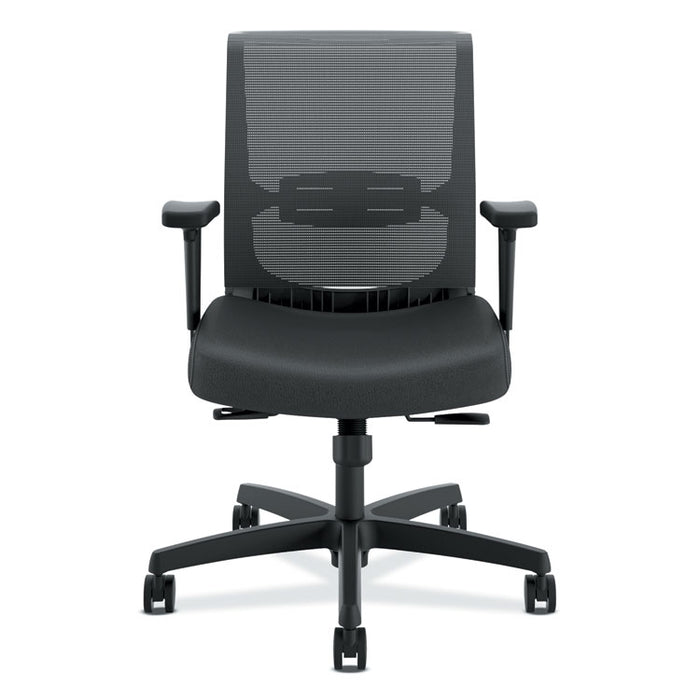 Convergence Mid-Back Task Chair with Syncho-Tilt Control, Supports up to 275 lbs, Black Seat, Black Back, Black Base