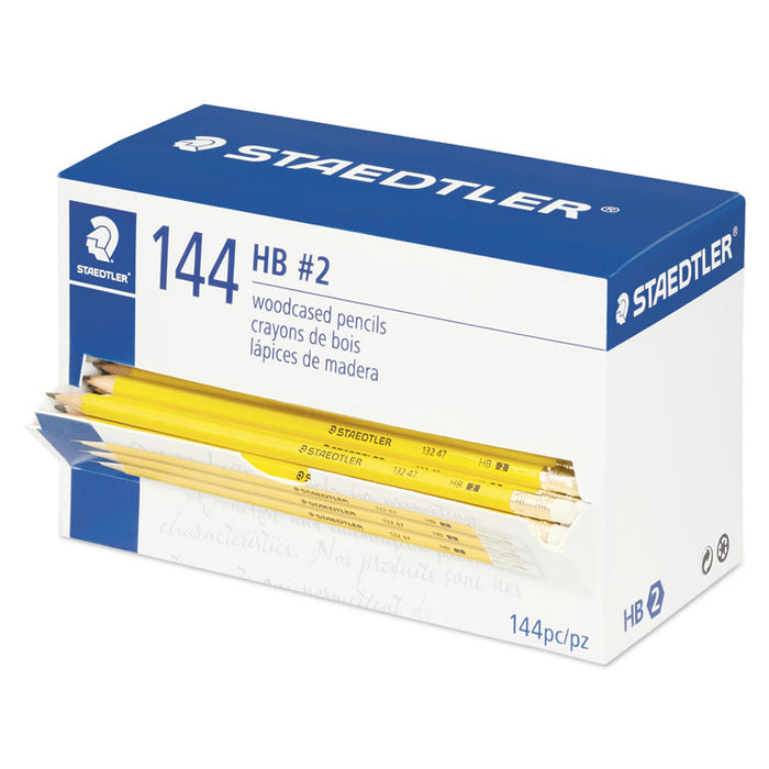 Woodcase Pencil, HB (#2.5), Black Lead, Yellow Barrel, 144/Pack
