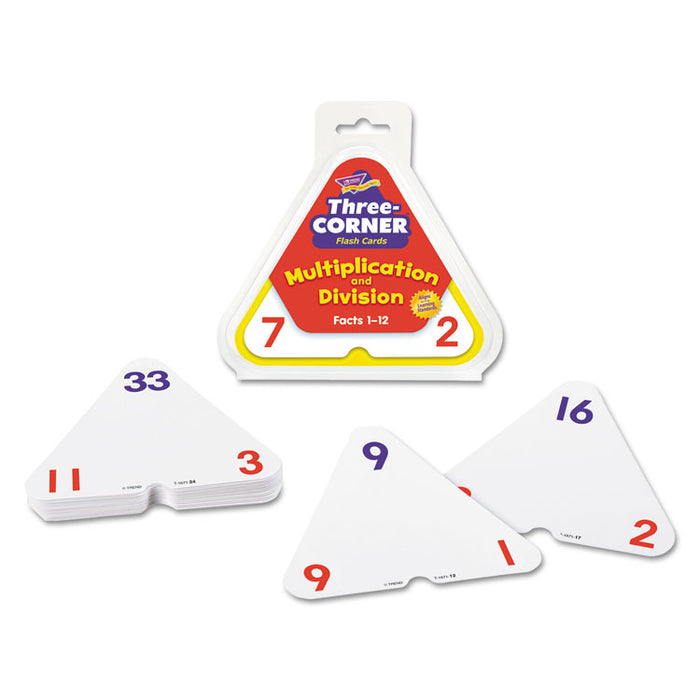 Multiplication/Division Three-Corner Flash Cards, 8 & Up, 48/Set