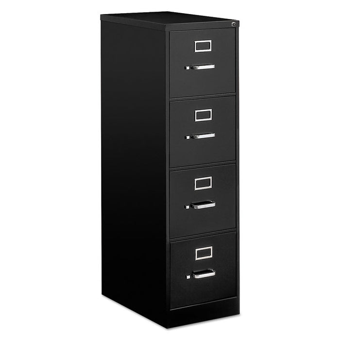 Four-Drawer Economy Vertical File Cabinet, Letter, 15w x 25d x 52h, Black