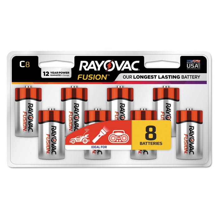 Fusion Advanced Alkaline C Batteries, 8/Pack