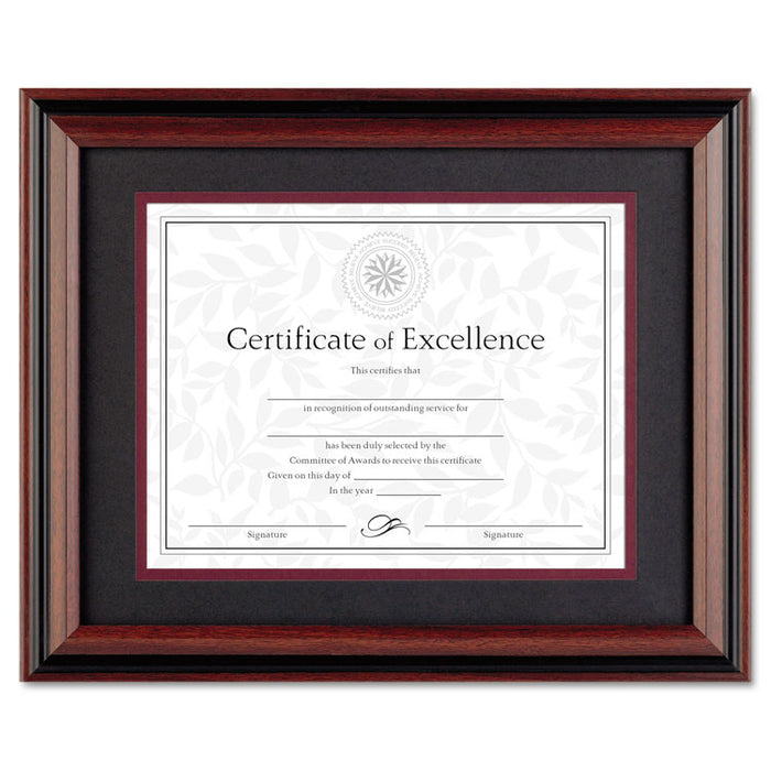 Desk/Wall Photo Frame, Plastic, 11 x 14, 8 1/2 x 11, Rosewood/Black