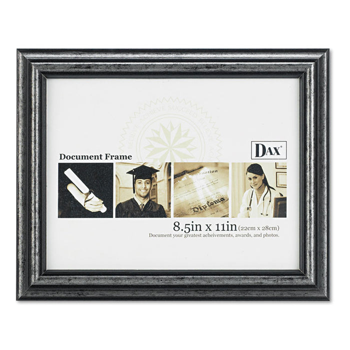 Document Frame, Desk/Wall, Wood, 8-1/2 x 11, Antique Charcoal Brushed Finish