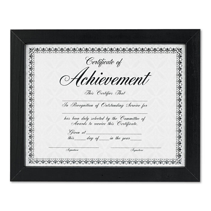 Document/Certificate Frames, Wood, 8 1/2 x 11, Black, Set of Two